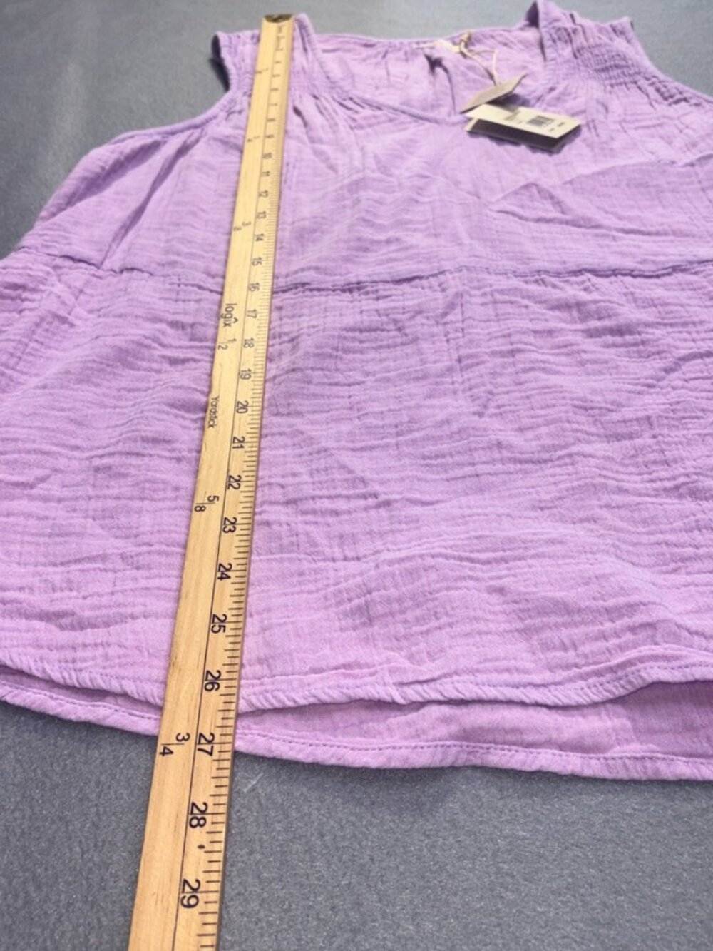 NEW NWT Faherty Dream Cotton Gauze Ainsley Top Lavender Nirvana size Large - Picture 7 of 13